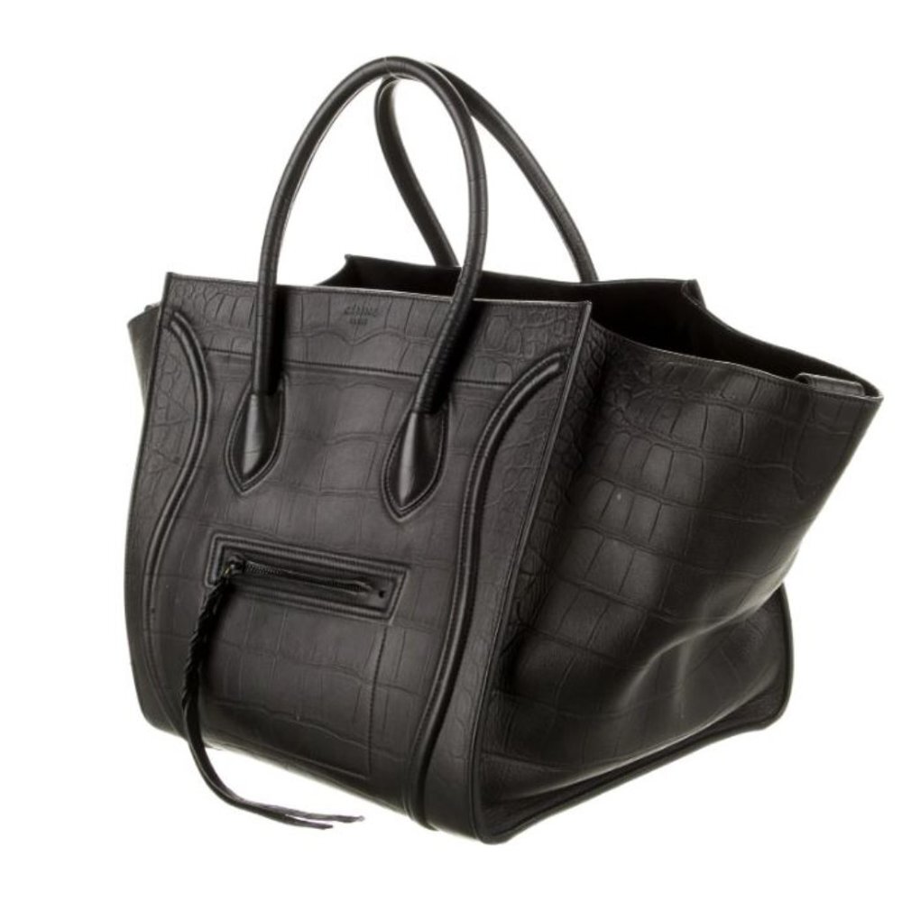 Celine Crocodile Embossed Phantom  / BLACK Medium Rare Edition 100% Authentic - Picture 2 of 15